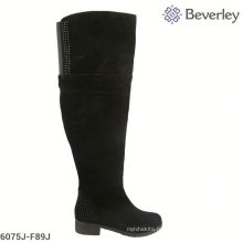 TOP Qualité sur des bottes en cuir hautes faites à la main de genou pour des pieds de Chunby